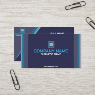 Professional Business Card; Deep Blue Modern Card