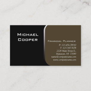 Professional Business Card Financial Planner Green