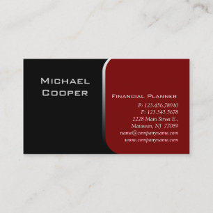 Professional Business Card Financial Planner Red 2