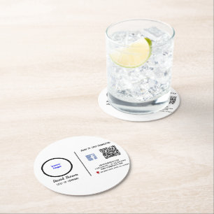 Professional Business Card with a Modern and Innov Round Paper Coaster