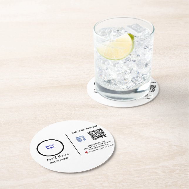 Professional Business Card with a Modern and Innov Round Paper Coaster (Insitu)