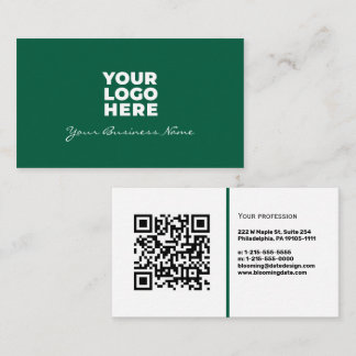 Professional Business Card with QR Code & Logo