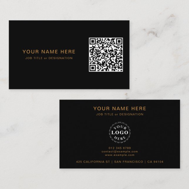 Professional Business Card with QR Code & Logo (Front/Back)