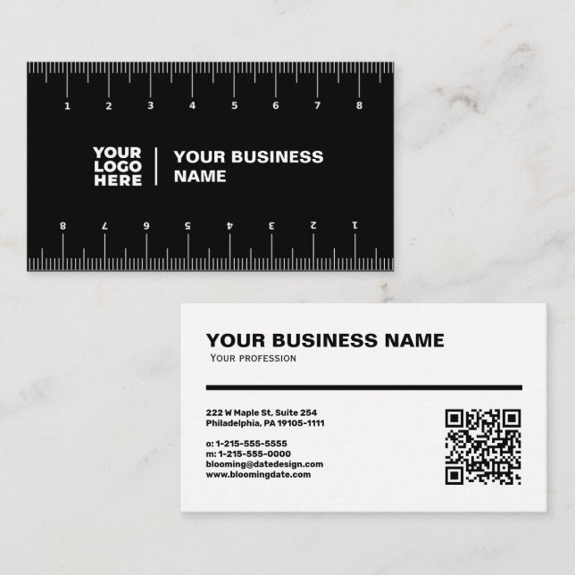 Professional Business Card with Ruler (cm) (Front/Back)