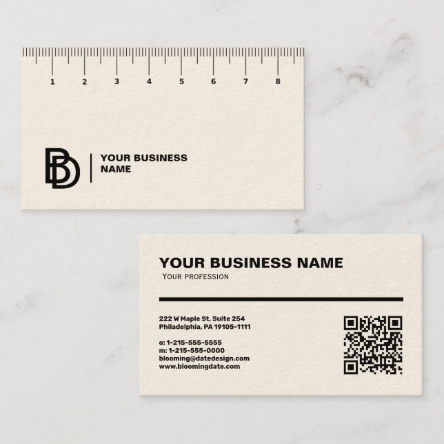 Professional Business Card with Ruler (cm) (Front/Back)