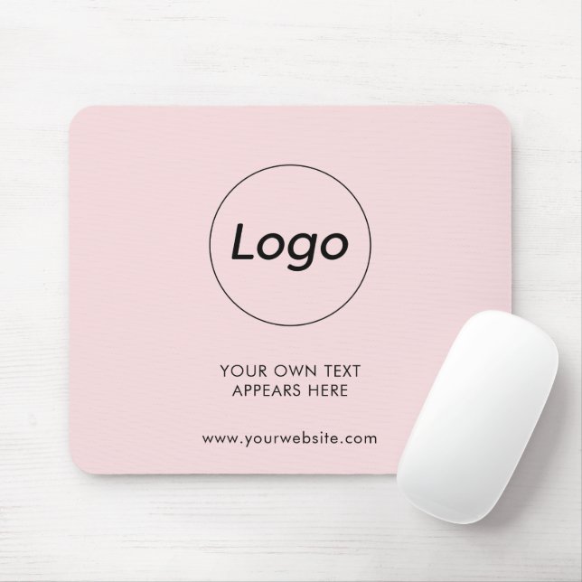 Professional Business Company Corporate Logo Pink Mouse Pad (With Mouse)