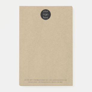 Professional Business Company Logo Rustic Kraft Post-it Notes