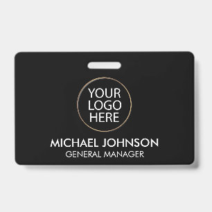 Professional Business Custom Company Logo & Text   Badge