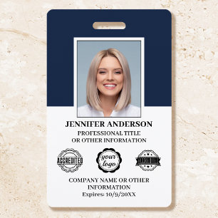 Professional Business Employee ID Security Blue Badge