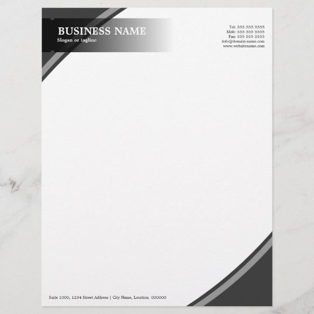 Professional Business Grey Letterhead (Front)