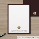 Professional Business Letterhead<br><div class="desc">Convey your financial expertise with every letter using our Sophisticated Business Letterhead with Brushed Gold Seal logo emblem. The rich burgundy hue and gold seal design lend a touch of sophistication,  making it the perfect choice for accountants and finance professionals.</div>