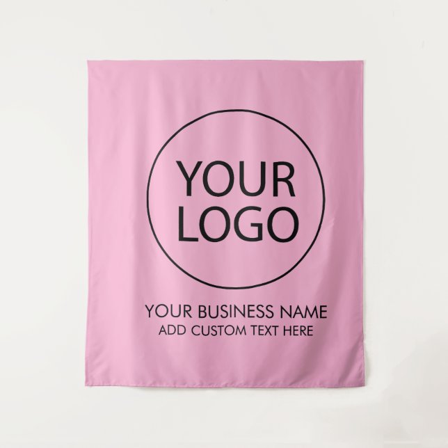 Professional Business Logo and Text Company Pink Tapestry (Front)