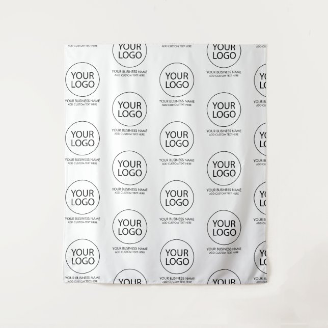 Professional Business Logo and Text Company white Tapestry (Front)