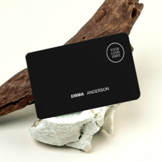 Professional Business logo Bold black Qr Code  Card