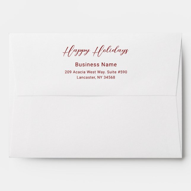 Professional Business Logo Christmas Lined Envelope (Back (Top Flap))