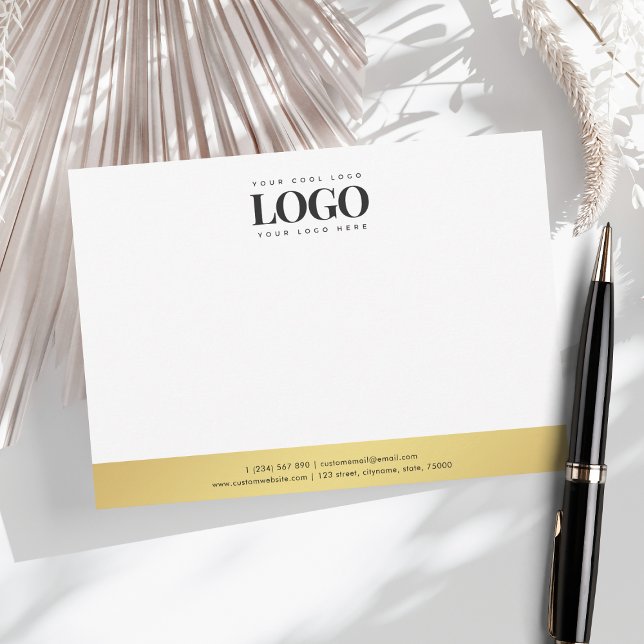 Professional Business Logo Company White and Gold Card (Creator Uploaded)
