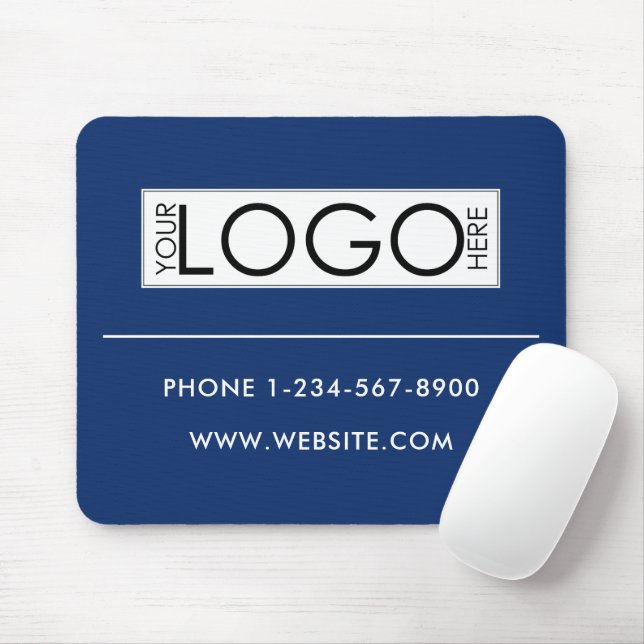 Professional Business Logo Contact Details Simple Mouse Pad (With Mouse)