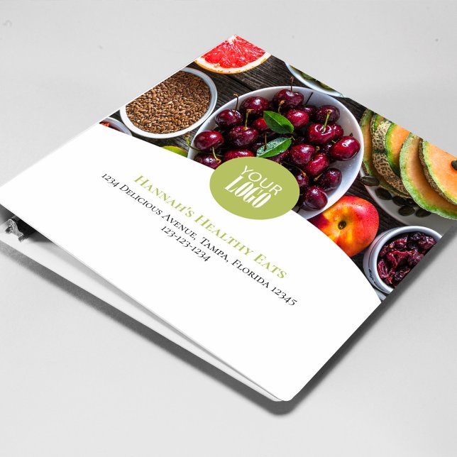 Professional Business Logo Custom Binder (Add your photo and logo to this three-ring binder. )