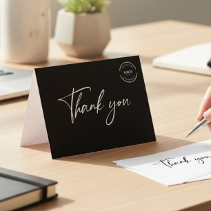 Professional Business logo Customizable Modern Thank You Card