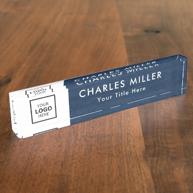 Professional business logo Desk Nameplate (Side)