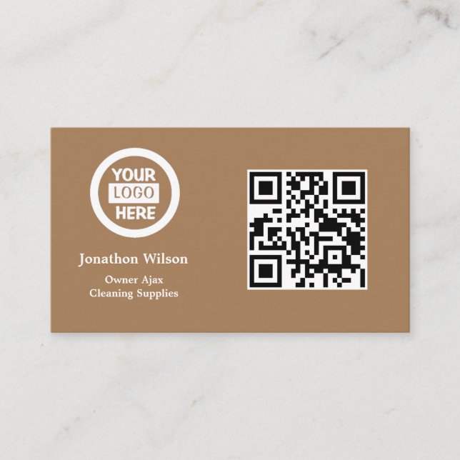Professional Business Logo, info and QR code Card (Front)