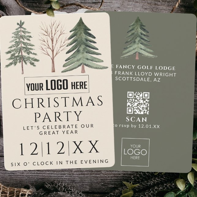 Professional Business Logo Minimalist Christmas Invitation (Creator Uploaded)