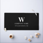 Professional Business Logo Monogram Name Website Desk Mat<br><div class="desc">A simple and stylish business desk mat design with black background,  monogrammed name and custom text website. Customize the monogrammed mouse pad details and make it your own. An ideal mouse pad design for business promotions,  employee stationery,  customer gifts,  business marketing and advertising.</div>