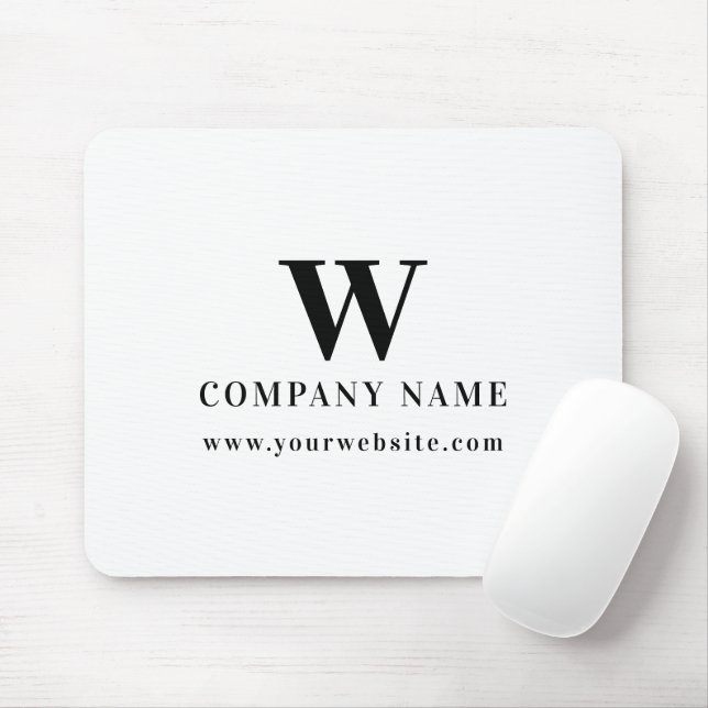 Professional Business Logo Monogram Name Website Mouse Pad (With Mouse)