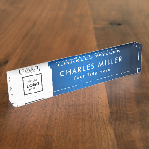 Professional business logo name desk plate