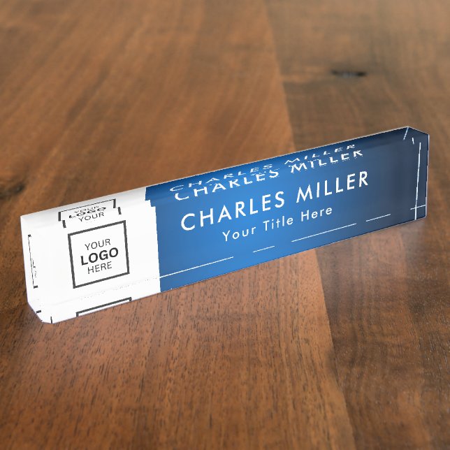 Professional business logo name desk plate (Side)