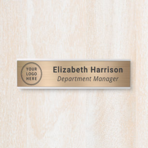 Professional Business Logo Name Gold Door Sign