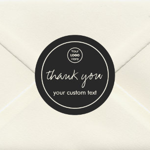 Professional Business Logo Promotional Thank You  Classic Round Sticker