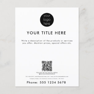 Professional Business Logo QR Code Promotional Flyer