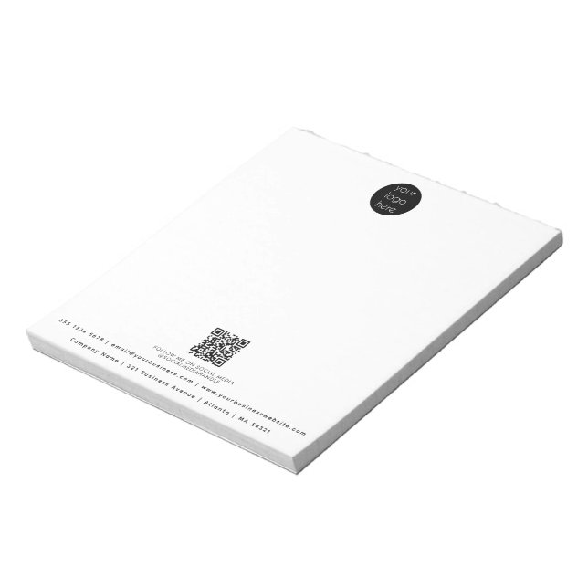 Professional Business Logo QR Code Promotional  Notepad (Rotated)