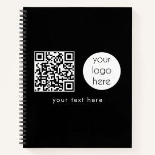 Professional Business Logo QR Code & Text Notebook