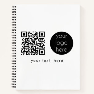Professional Business Logo QR Code & Text  Notebook