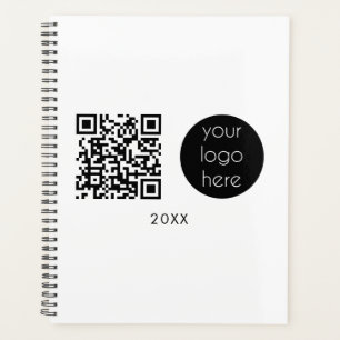 Professional Business Logo QR Code & Text  Planner