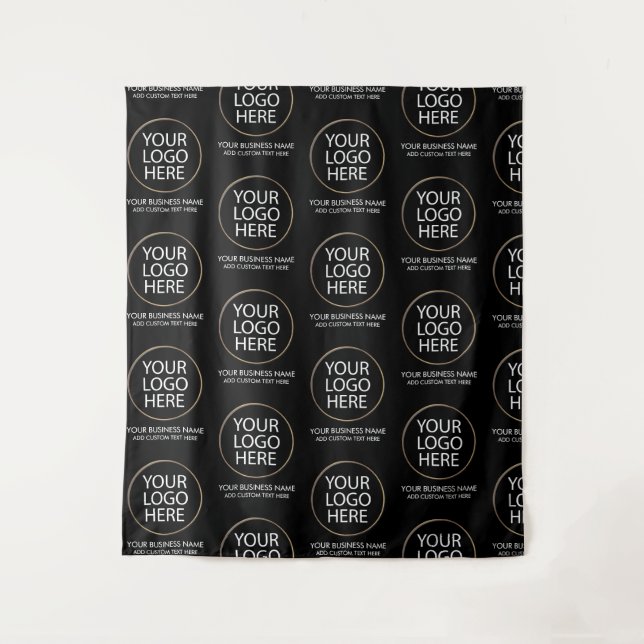 Professional Business Logo & Text Company  Black Tapestry (Front)