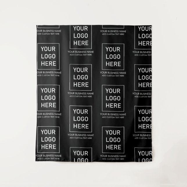 Professional Business Logo & Text Company  Black Tapestry (Front)