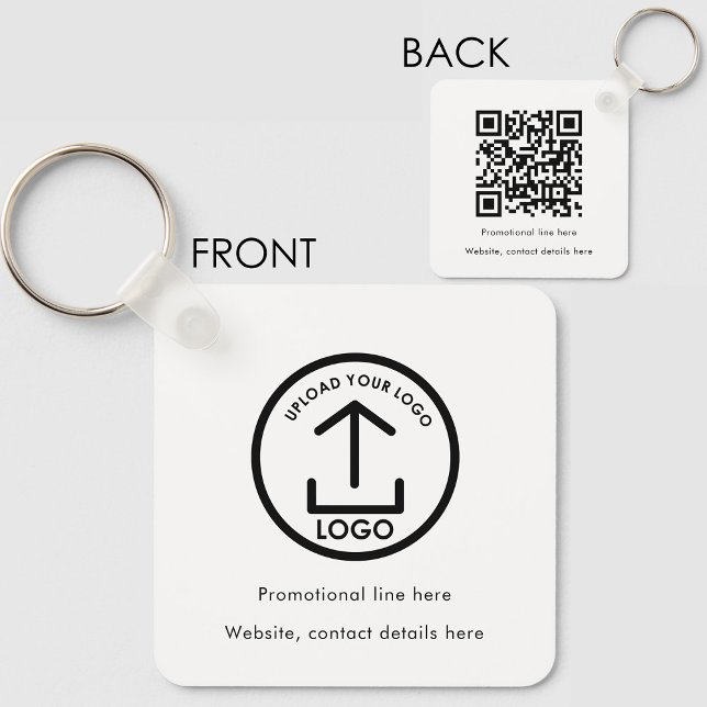 Professional Business Logo Text Promo QR Code Keychain (Professional Business Logo Text Promo QR Code Keychain)