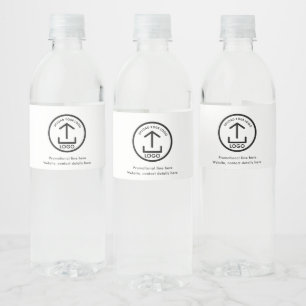 Professional Business Logo Text Promo QR Code Water Bottle Label
