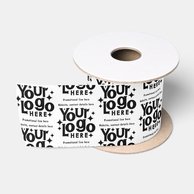 Professional Business Logo Text Promotional Retro Satin Ribbon (Spool)