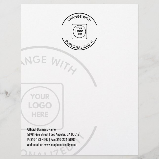 Professional Business Logo Watermark letterhead (Front)
