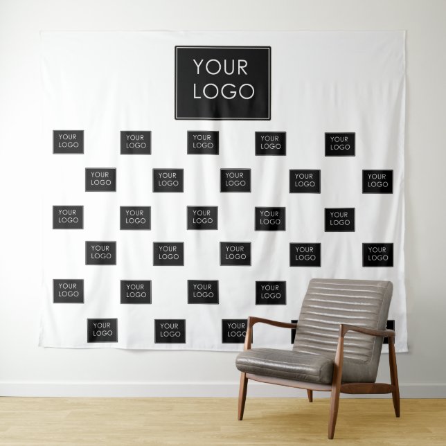 Professional Business Logo White Fair Backdrop  Tapestry (In Situ (Horizontal))