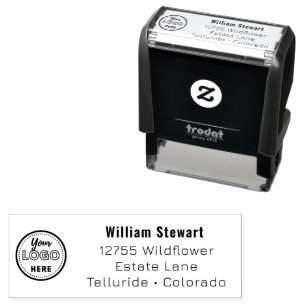 Professional Business Modern Logo Return Address Self-inking Stamp