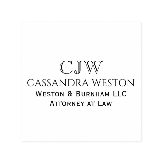Professional Business Name Title Initials #2 Self-inking Stamp (Design)