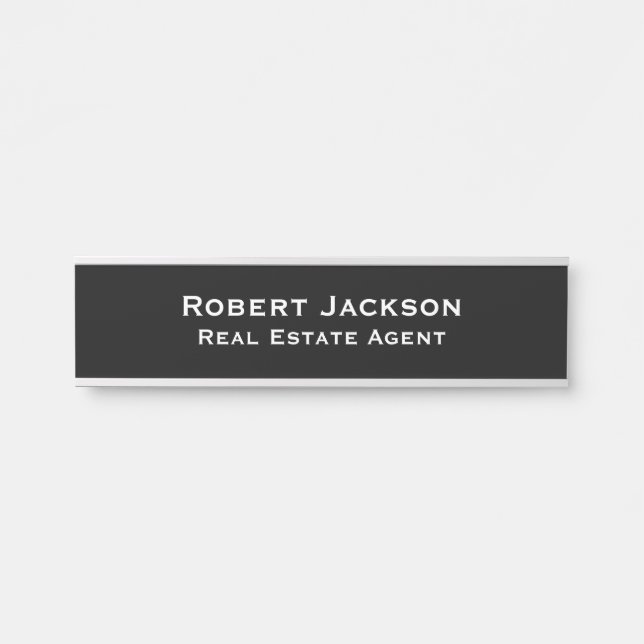 Professional Business Office Name Modern Door Sign (Front)
