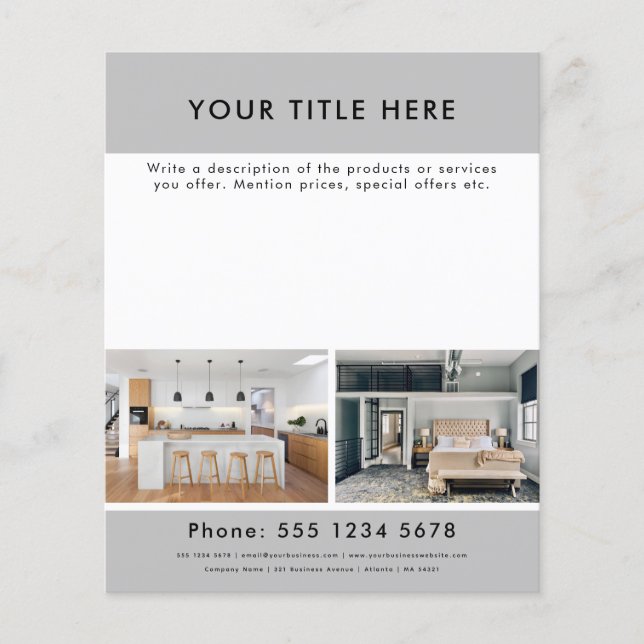 Professional Business Promotional 2 Photo & Text Flyer (Front)