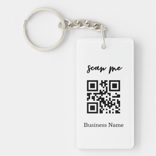 Professional Business QR Code Logo Keychain (Front)