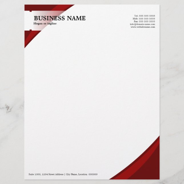 Professional Business Red Letterhead (Front)